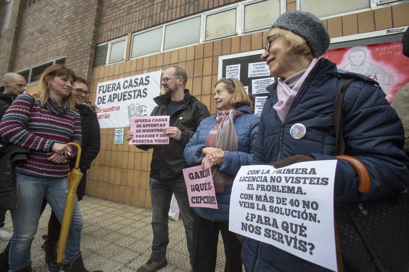 Manifestación contra las casas de apuestas.