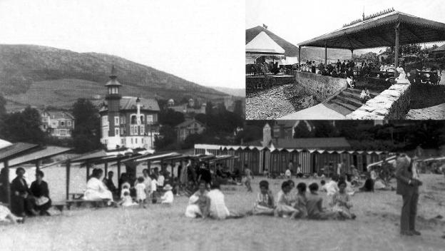 Playa y balneario de Castro en el siglo XIX. Colección Jesús Garay