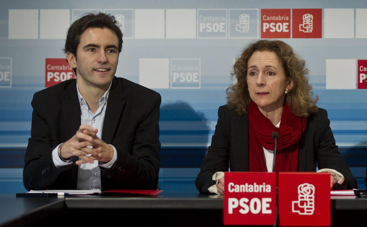 Pedro Casares e Isabel Fernández, los dos representantes del PSOE cántabro en Madrid.