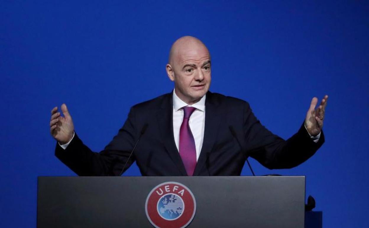 Gianni Infantino, presidente de la FIFA, durante un Congreso de la UEFA. 