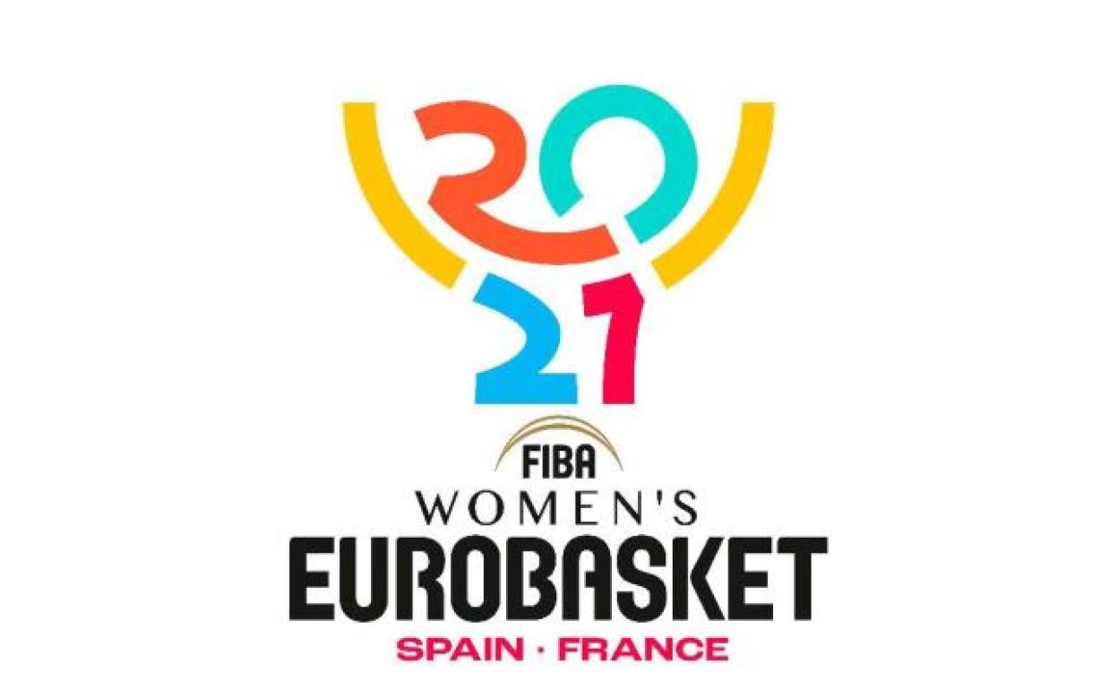 Logotipo el Eurobasket femenino de 2021 en España y Francia. 