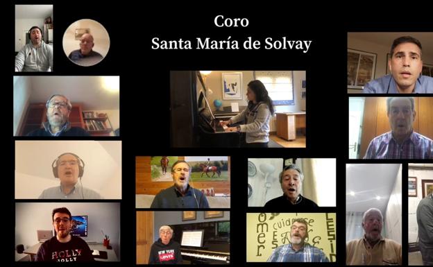 Homenaje del coro Santa María de Solvay a todos los 'esenciales' con el Ave María de Caccini