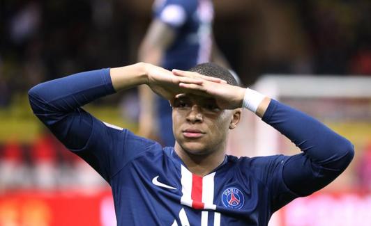 Kylian Mbappé, en un partido del PSG.