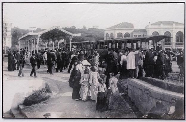 La estación en El Sardinero del Tranvía de la Costa (Tren de Gandarillas).