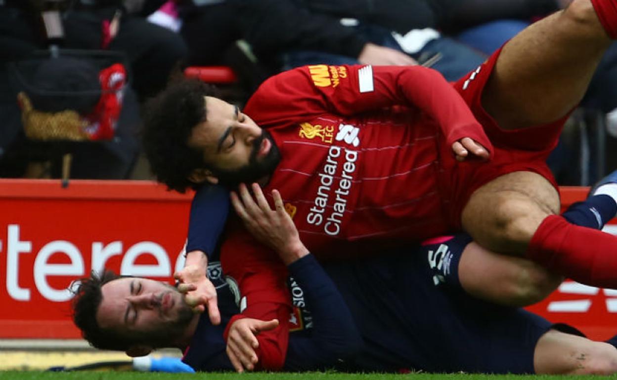 El egipcio Mohamed Salah, en un partido con el Liverpool. 