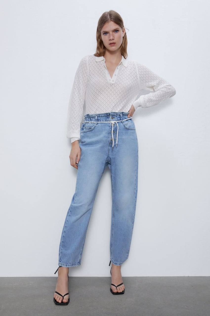 'Jeans Z175 baggy' con cintura interior elástica de Zara, 12,99 euros.