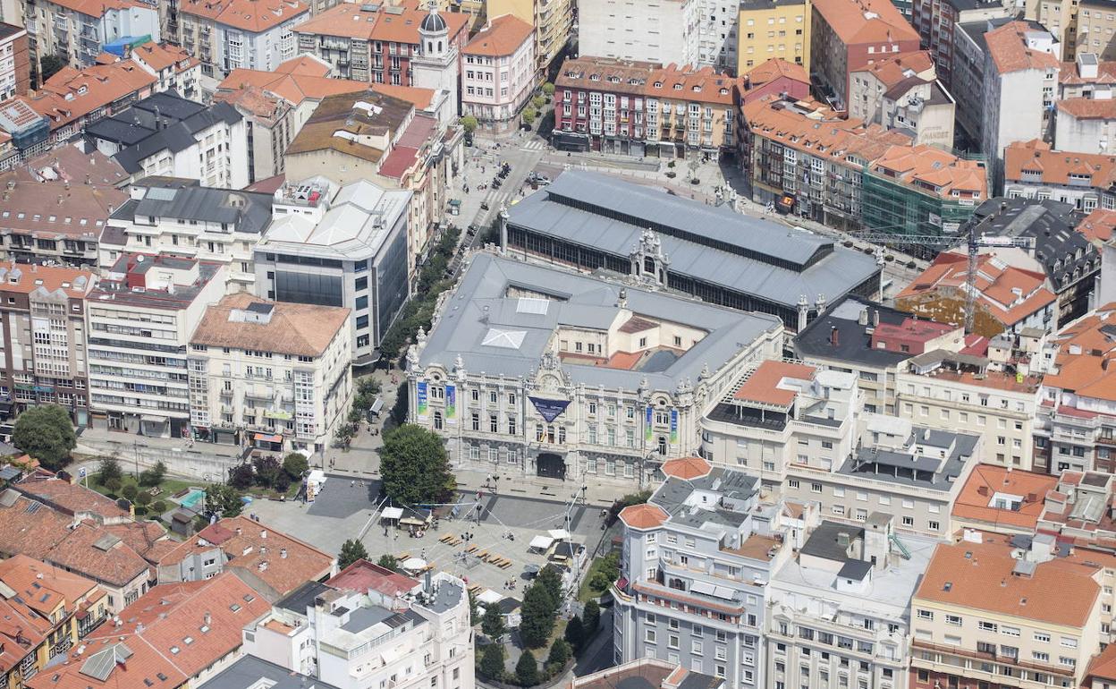 Vista de la zona del Ayuntamiento de Santander.