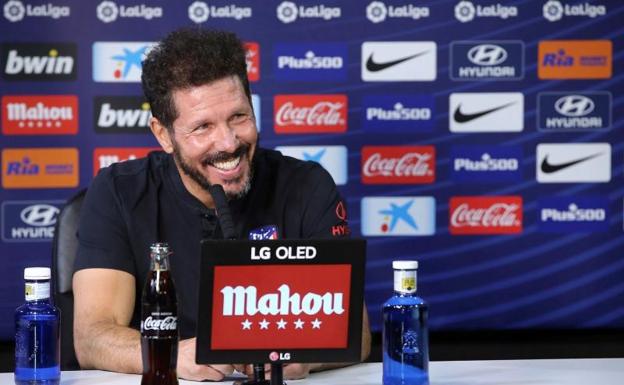 Simeone, durante la rueda de prensa. 