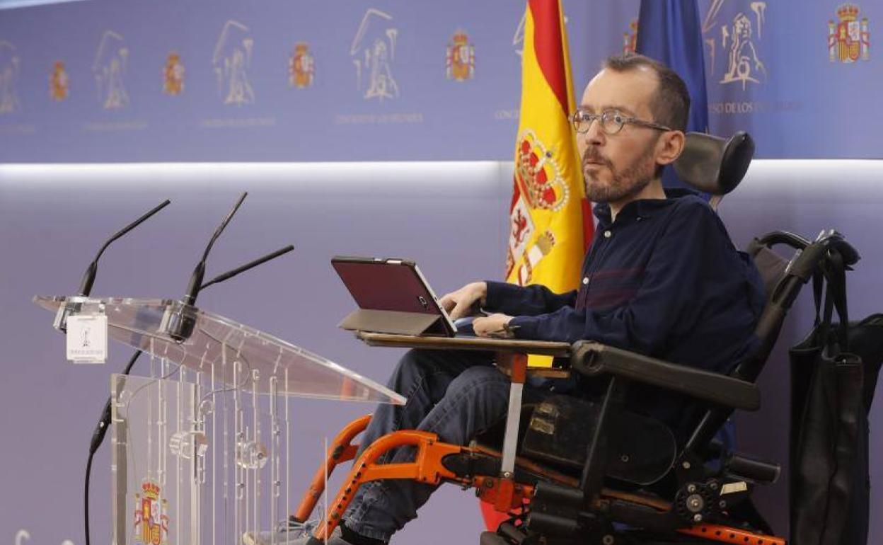 El portavoz parlamentario de Unidas Podemos, Pablo Echenique.