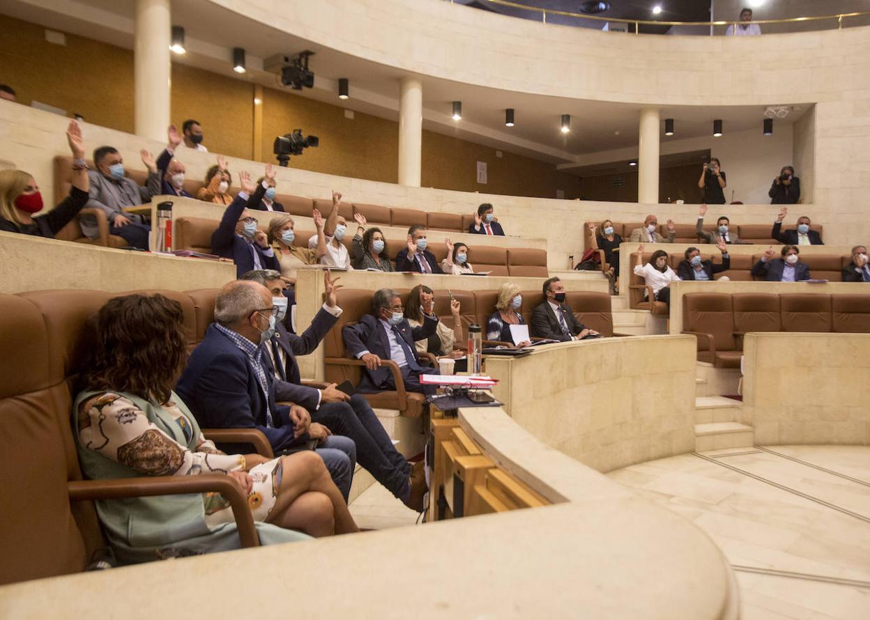 Última sesión. Los diputados participaron ayer en el último pleno previsto por ahora hasta el próximo mes de septiembre.
