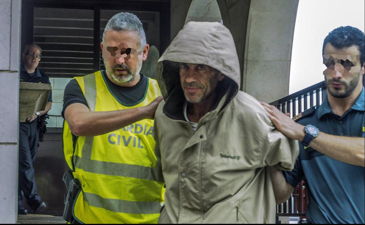 Luciano Simón, en el momento de la detención.