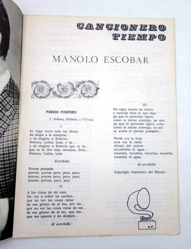 Letra de un gran éxito en la voz de Manolo Escobar.