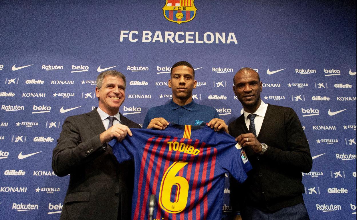 Jean-Clair Todibo, el día de su presentación como jugador del Barça.