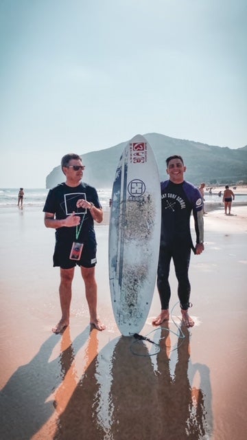 «Foto en la playa de Berria con mi hijo».