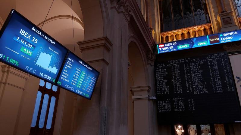 El parqué de la Bolsa de Madrid 