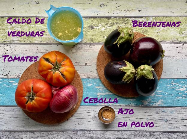 Los ingredientes necesarios para elaborar la sopa.