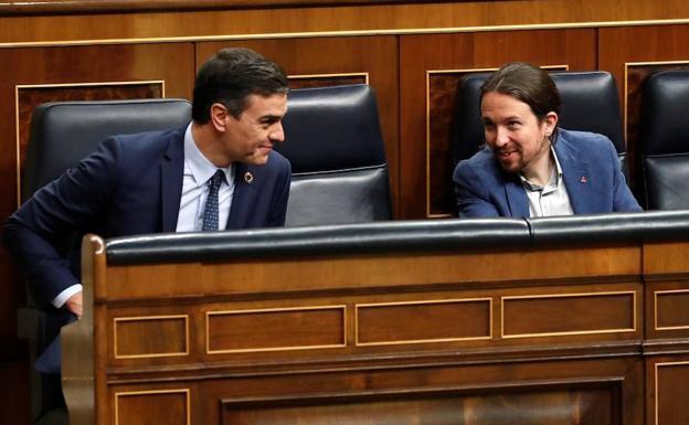 Pedro Sánchez y Pablo Iglesias. 