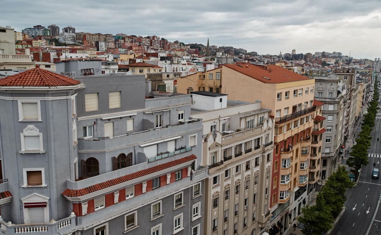 Grupo de edificios de viviendas en el centro de Santander