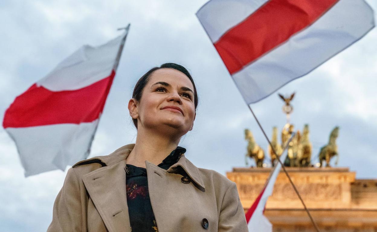 La líder opositora en el exilio, Svetlana Tijanóvskaya. 