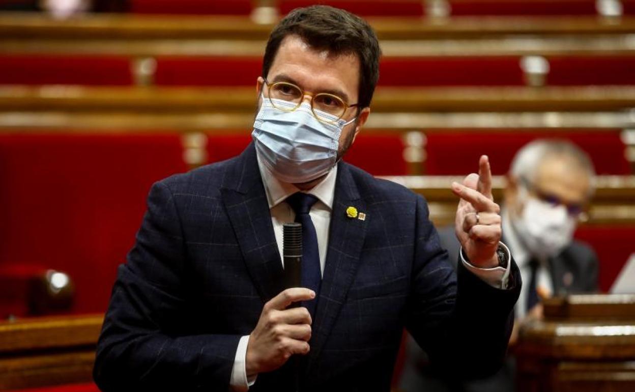 El vicepresidente de la Generalitat en funciones de presidente, Pere Aragonès.