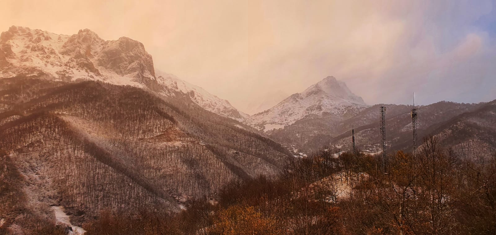 Imagen de Espinama (Liébana) de esta mañana.