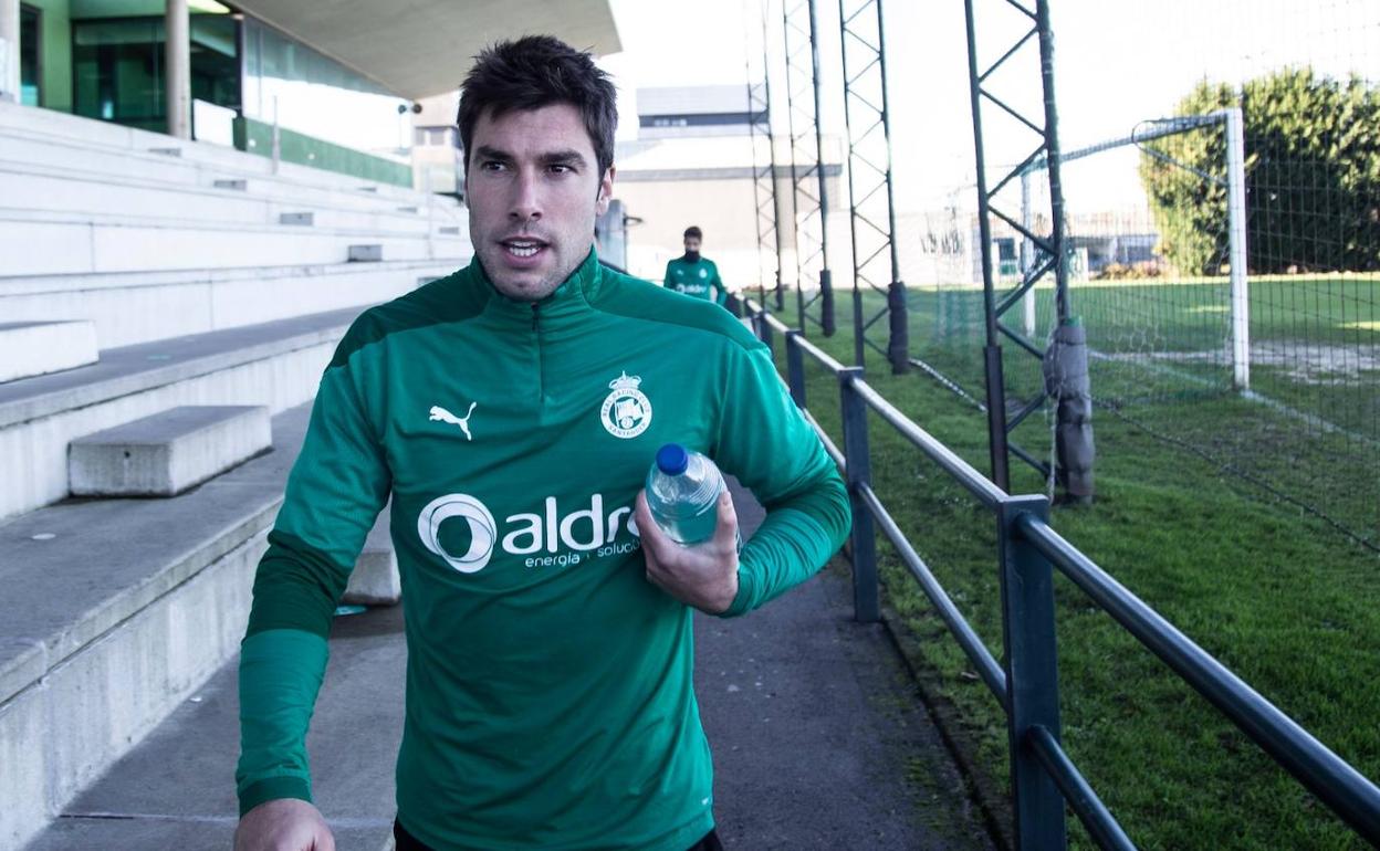 Jon Ander, en el entrenamiento de este martes.