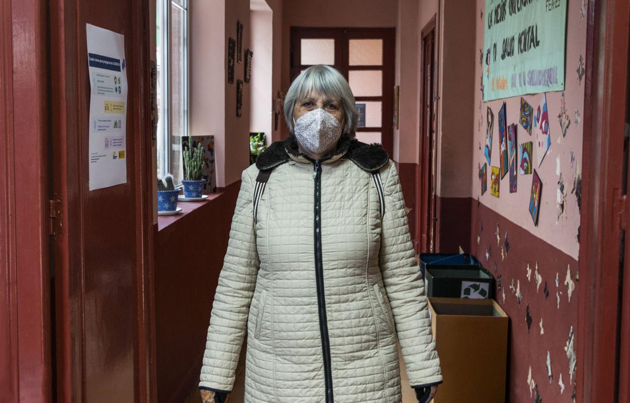 Aurelia Gutiérrez Pellón, en el centro de Ascasam, en Reinosa. 
