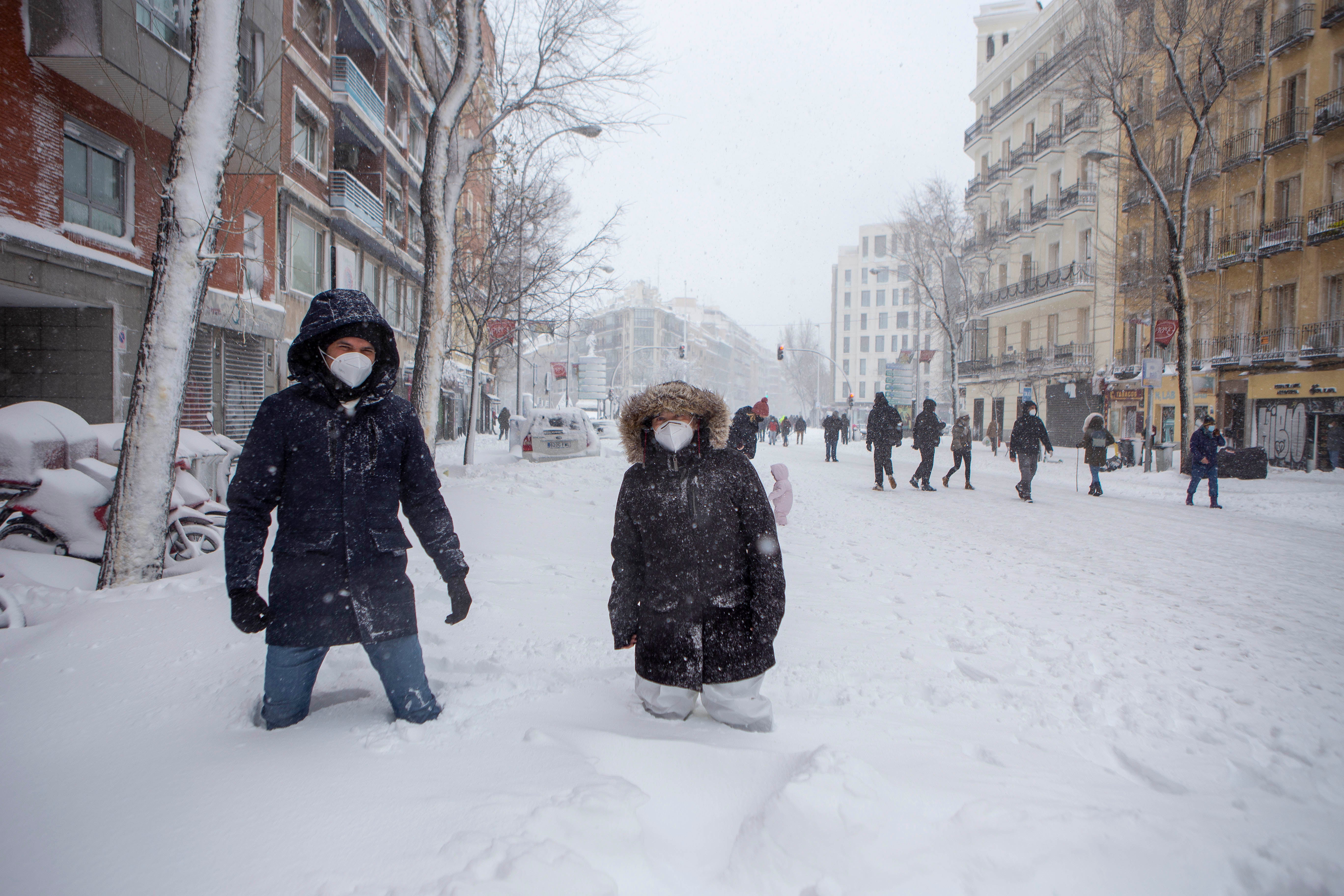 Histórica nevada en Madrid