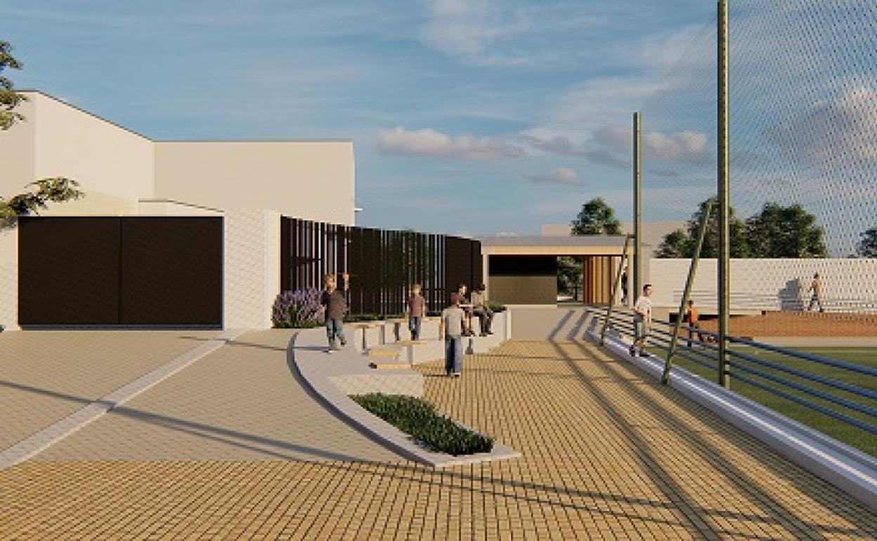 Infografía del proyecto que va a poner en marcha el Ayuntamiento de Bezana en el campo de fútbol.