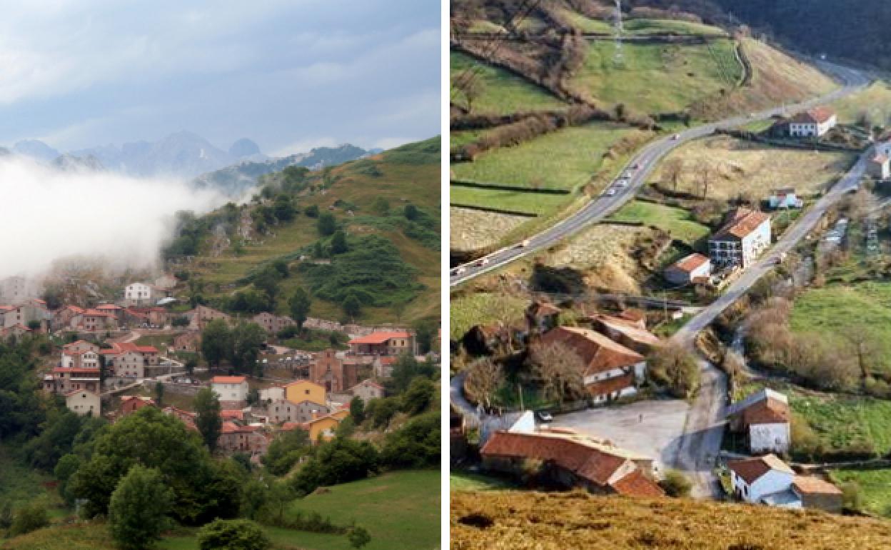 Tresviso (izquierda) y Pesquera (derecha) son los municipios que menos reciben al tener menos vecinos censados. 