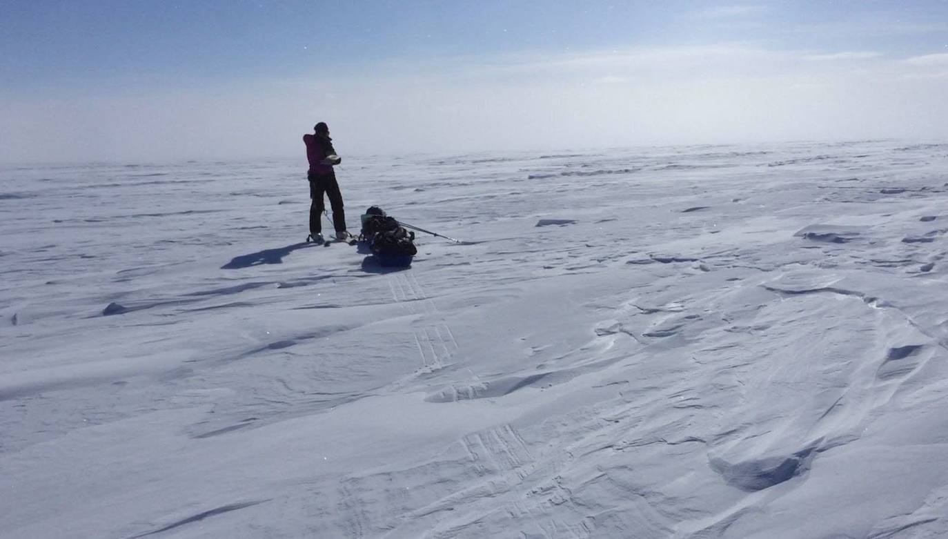 Chus Lago durante su travesia por la isla ártica de Baffin, en Canadá, durante 2018.