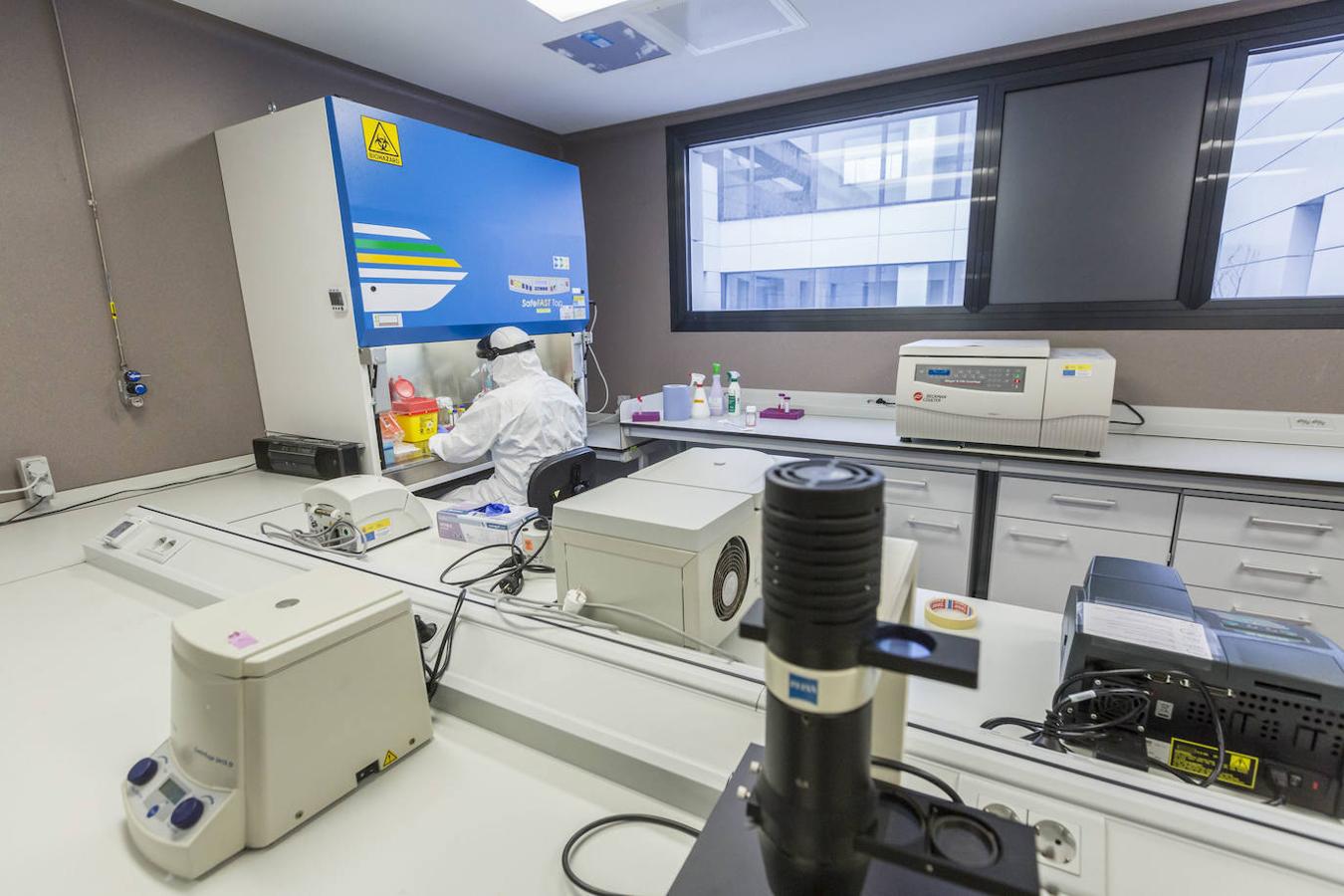 En este espacio de contención biológica los protocolos de seguridad son muy estrictos