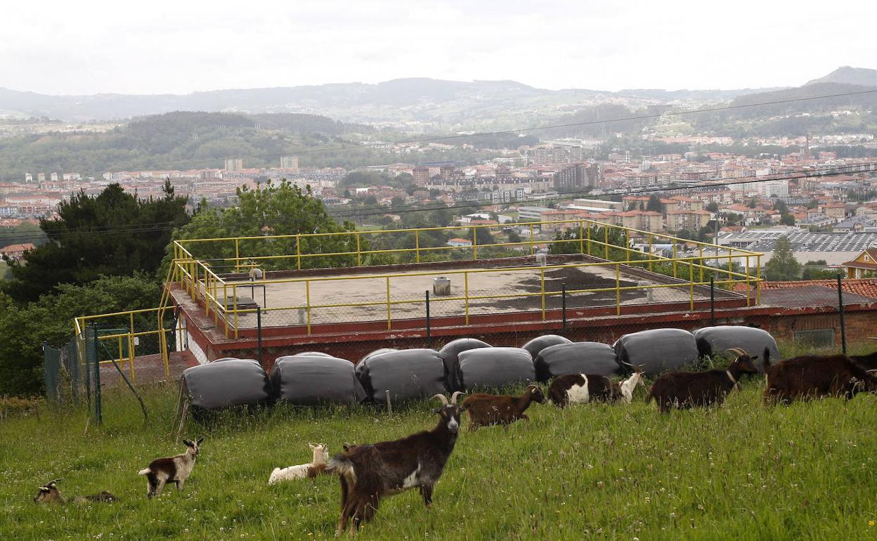 Uno de los depósitos de agua de Torrelavega