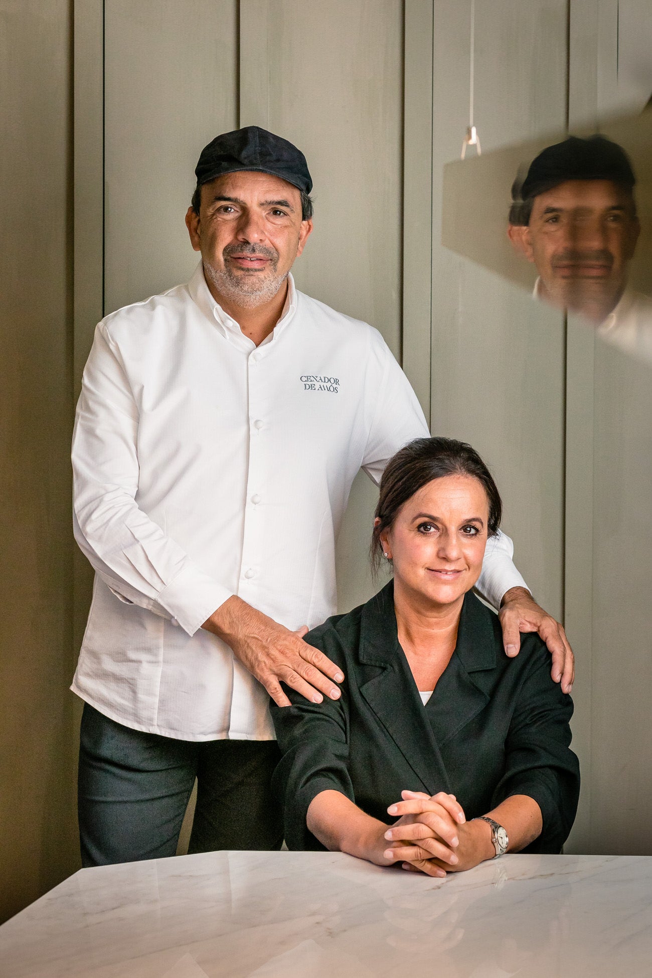 Retrato a Jesús Sánchez y Marián Martínez, del Cenador de Amós.