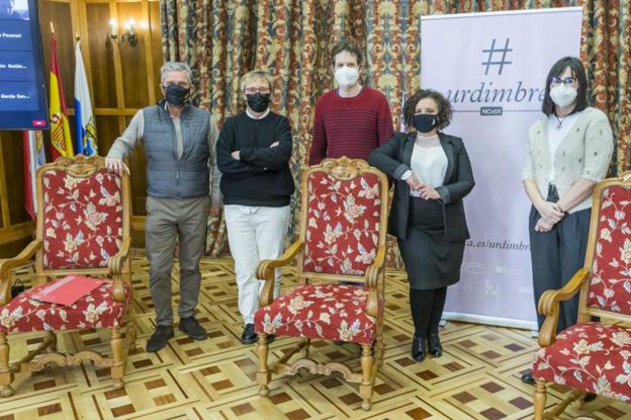 Javier Ceruti, Gema Agudo, Ignacio Granero, Rocío Álvarez y Adela Sánchez, este miércoles durante la inauguración de las jornadas. 