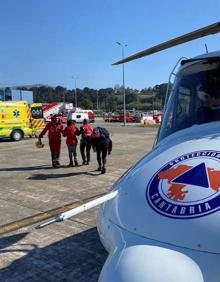 Imagen secundaria 2 - Dos senderistas rescatados en helicóptero en el Pico Porracolina, en Ruesga