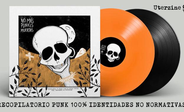 Portada y vinilo 'No Más Punkis Muertas' editado por Uterzine