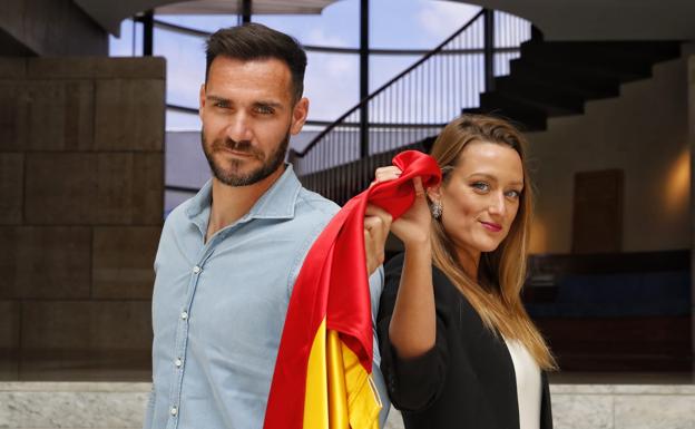 Saúl Craviotto y Mireia Belmonte, en la sede del COE. 