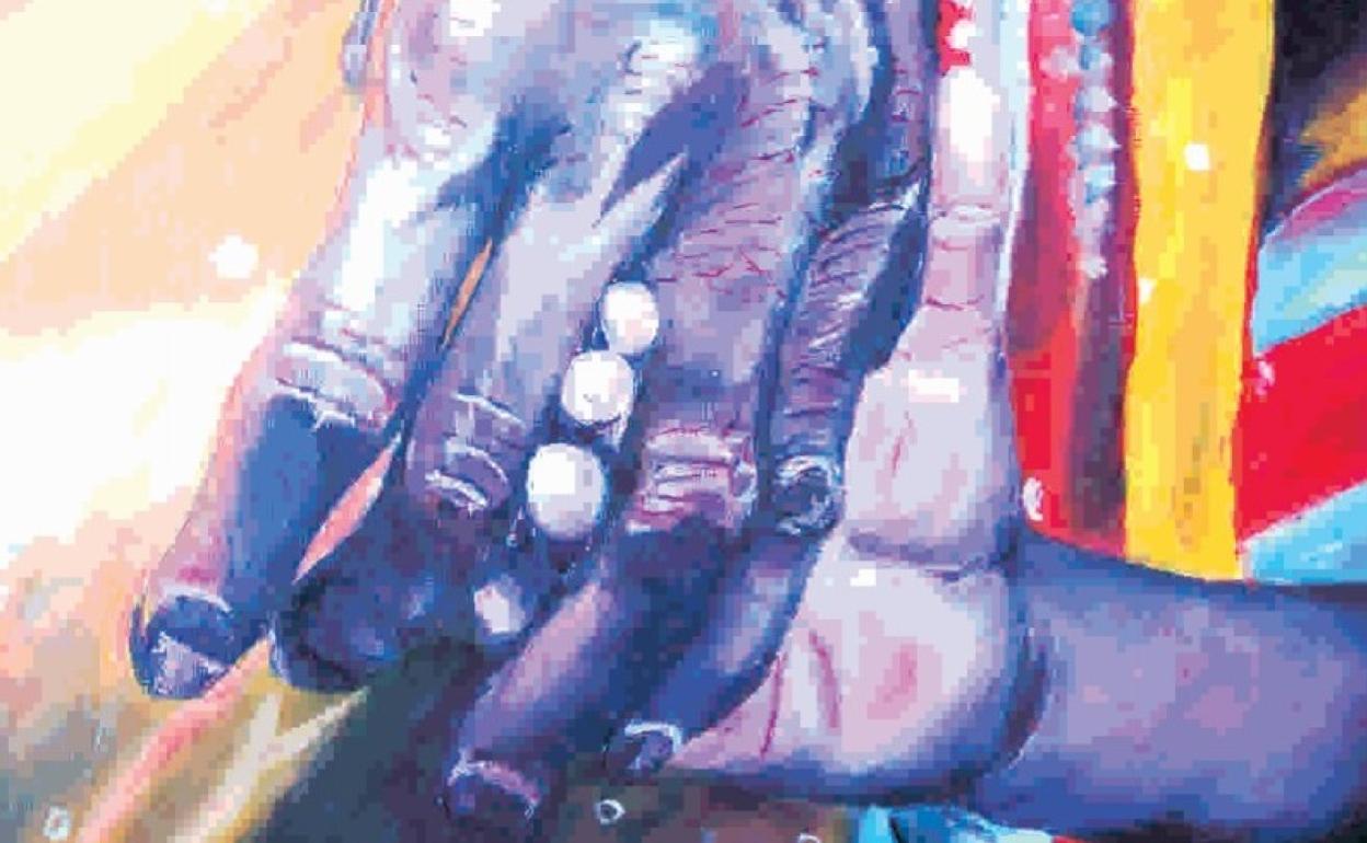 Imagen del cuadro 'Manos de amor', de Vivi Morón.