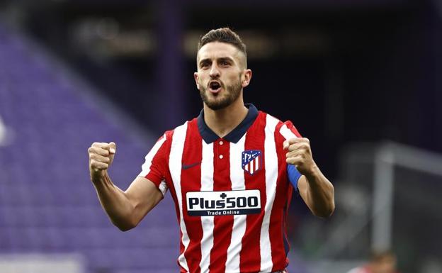 Koke celebra el título de Liga. 