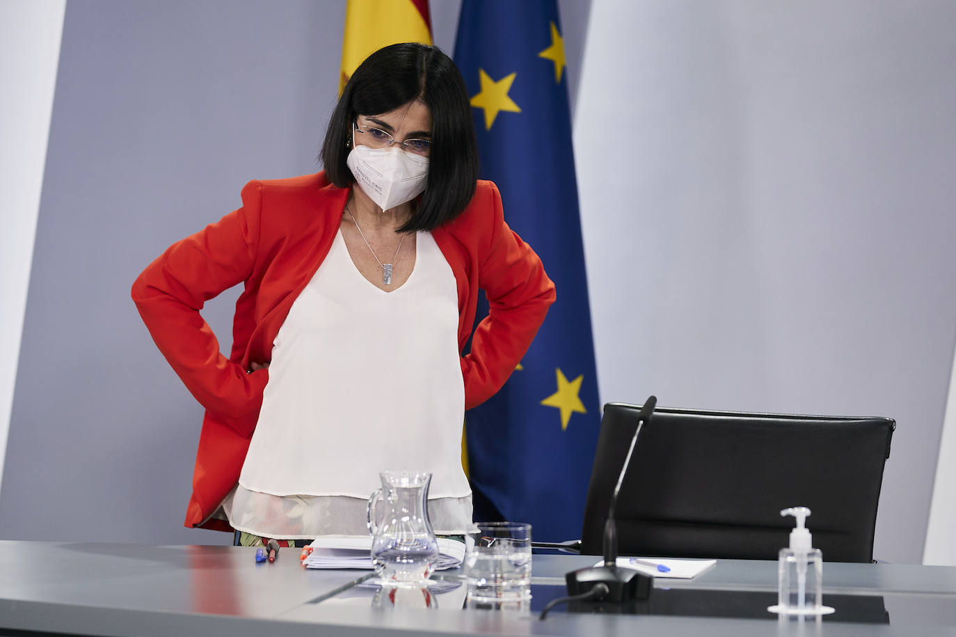 Carolina Darias durante su comparecencia el pasado 19 de mayo tras el Consejo Interterritorial .