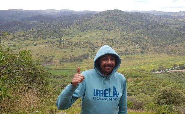 Miguel Ángel Roldán antes del reto. 