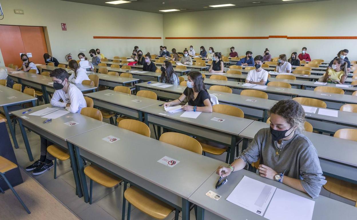 Una de las aulas donde se hicieron este año los exámenes.