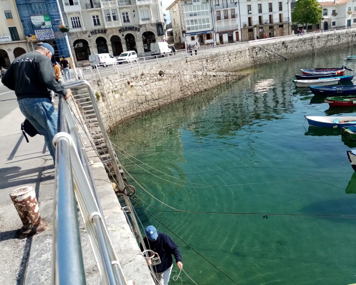 Labores de la mar en el puerto castreño