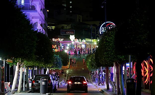 Zona de ocio nocturno en Mallorca.