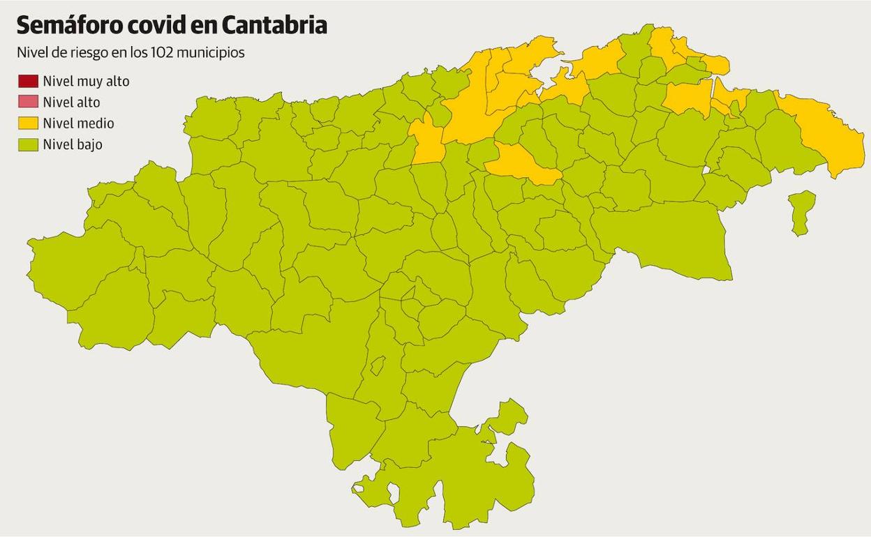 El semáforo covid sitúa a 16 municipios en nivel 2 de alerta, siete más que la pasada semana