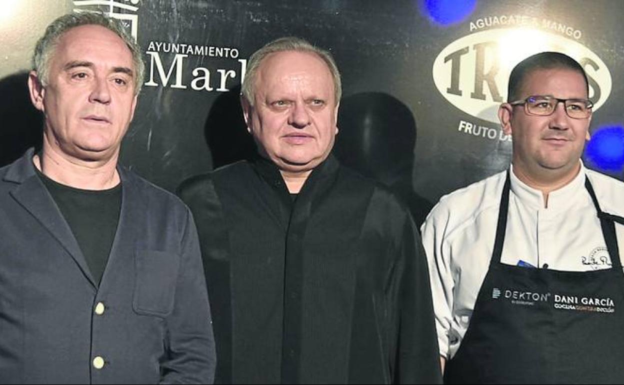 Ferrán Adrià, Joël Robuchon y Dani García. 