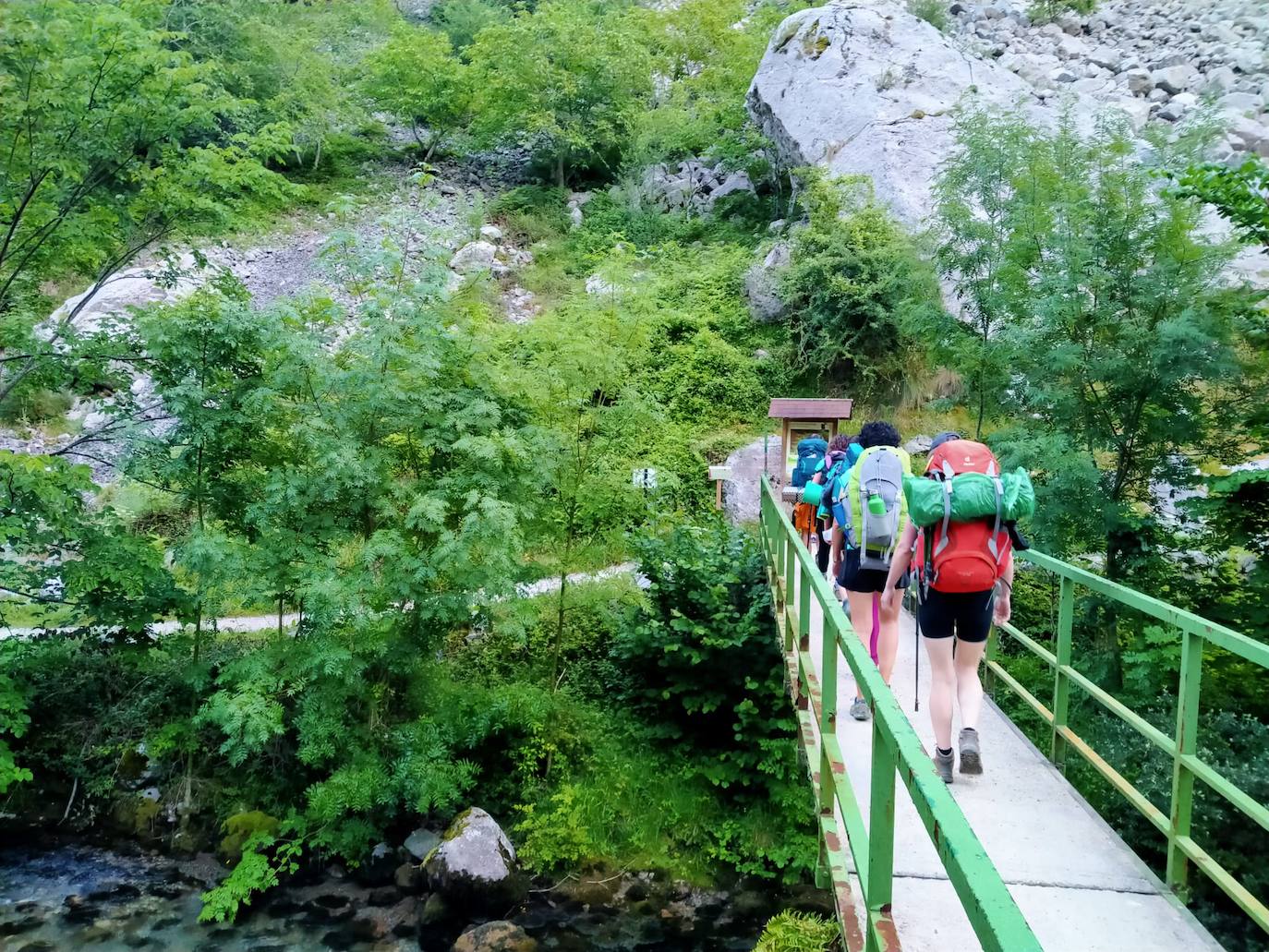 Pertenecen al grupo de Facebook 'Montaña en Femenino' y se han conocido para disfrutar de esta experiencia. Durante el camino confiesan que se han cruzado con montañeros a los que «les chocaba vernos juntas en el monte o, más bien, sin una figura masculina que tutelase al grupo»