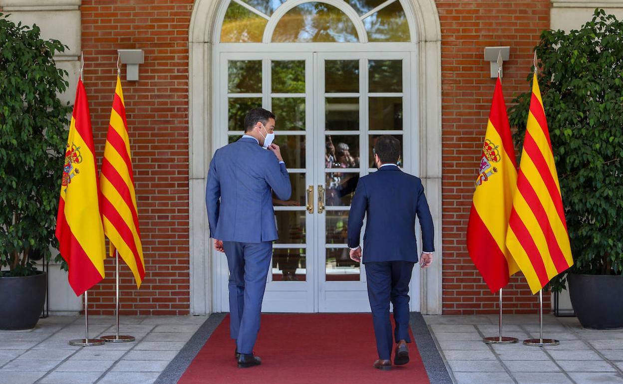 Pedro Sánchez y Pere Aragonès se reúnen el pasado 29 de junio en la Moncloa.