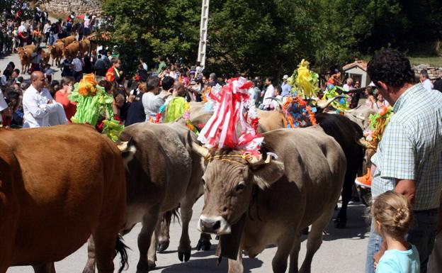 Imagen principal - Abiada es uno de esos pueblos que ha sabido conservar su idiosincrasia. En él, cada año, se celebraba la popular 'pasá' o fiesta de los campanos; recuerda la antigua tradición en que los ganaderos bajaban de los puertos el ganado a los valles bajos para pasar el otoño